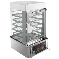 Baosheng Vitrine chauffante électrique en acier inoxydable pour pains chinois, sur chariot de service hôtelier, 220V, avec logo personnalisé