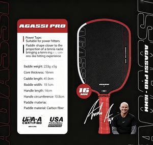 ไม้พายพิคเคิลบอล Agassi Pro Custom หนา 16 มม. ทำจากคาร์บอนไฟเบอร์ T700 แกน GEN4 จุดซิวท์สปอตแบบขึ้นรูปด้วยความร้อน อุปกรณ์พิคเคิลบอล - Product Image 4
