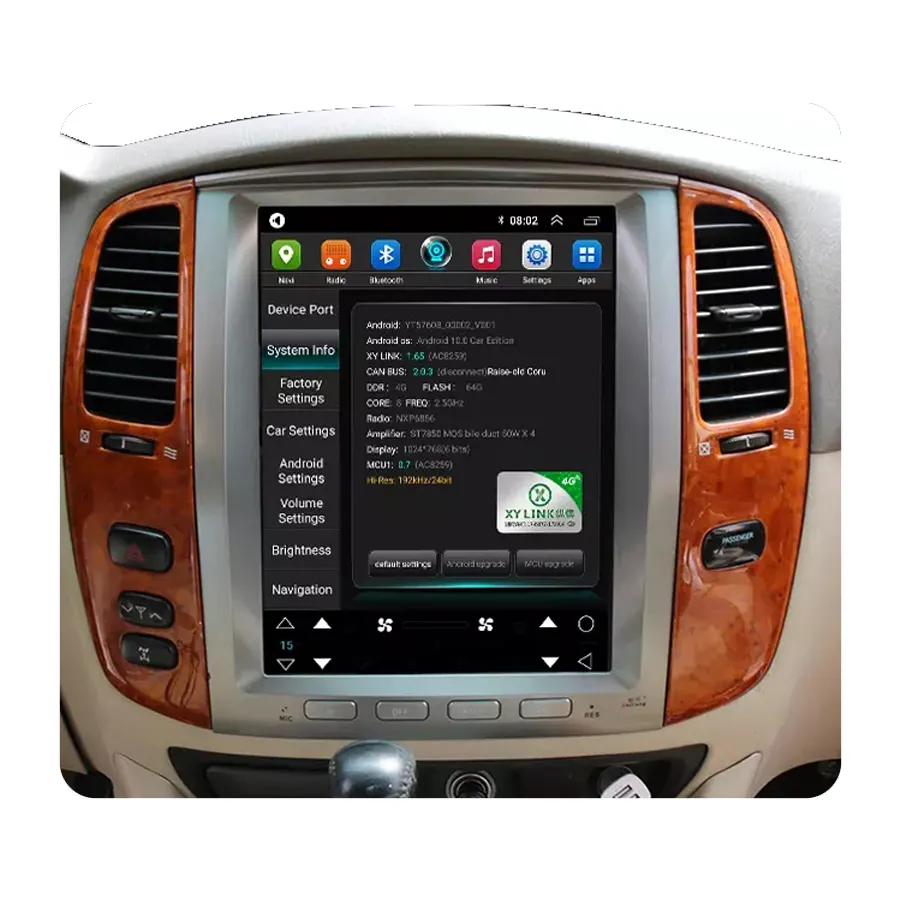 Alta Qualidade 12.1 Polegada Do Carro Android Tela de Navegação Estéreo Do Carro Land Cruiser 100 Lexus Lx470 Auto Carplay Para 2001-2011