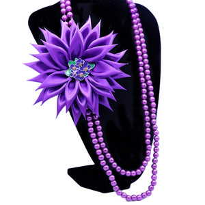 Attrayant magique <span class=keywords><strong>Afro</strong></span> filles perle fleur collier émail métal violet africain DST NCNW sororité collier - Product Image 5