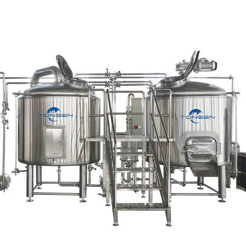 Peralatan Pembuat Bir Profesional 500L, Unit Lengkap untuk Tanaman Bir atau Sistem Brewpub