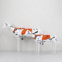 Sculpture de bureau en fer forgé abstraite animale, style Art Déco, blanc et noir, pour la décoration intérieure de luxe, vente en gros