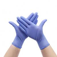 Gants en nitrile jetables épais de 4 mil, 100 pièces, sans latex, sans poudre, pour usage dentaire/cuisine/médical