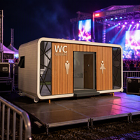 Cabine de toilettes publique mobile modulaire moderne, écologique, préfabriquée pour chantier, parc, toilettes portables publiques
