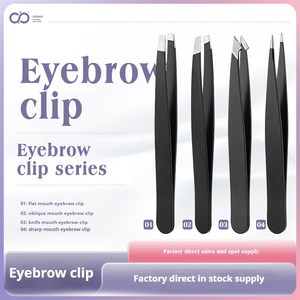 Set d'outils de maquillage en acier inoxydable 3pcs Tondeuse à sourcils Razor Scraping Comb Eyebrow Clip Scissors Tweezers - Product Image 3