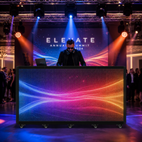 Table de DJ pliable à six panneaux avec écran LED intégré pour club musical et soirée