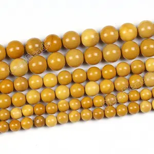 Vente en gros de perles de jaspe Mookaite jaune pur, perles de pierres précieuses en vrac pour la fabrication de Bracelets DIY 8mm 10mm