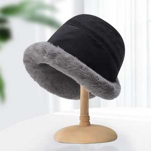 Thickened Plush Warm Fisherman Hat Women Winter Mongolian Hat Custom Logo 56-58cm Black Ginger Yellow Khaki Brick Red - Product Image 2