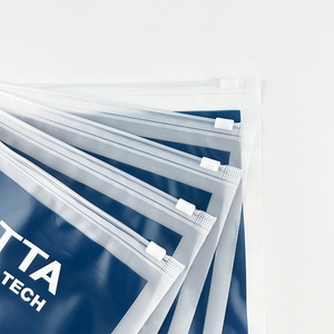 Custom <b>Blue</b> Zipper Bags For Clothing Printed With Logo Reusable Packaging 4-12 Silk Handle Zipper Garment Bags - Product Image 1