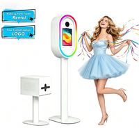 Support en aluminium Romans Oval Roaming pour cabine photo, compatible iPad et appareils photo reflex numériques, idéal pour les mariages, les fêtes et les locations.