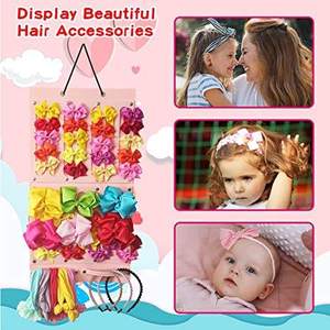 Organisateur mural pour bandeaux et accessoires capillaires pour bébés en plastique et bois, support de rangement pour nœuds et pinces à cheveux, personnalisable avec logo, produit très demandé - Product Image 4