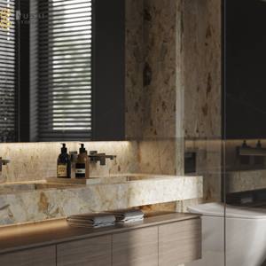 YUSHI 독점 신제품 럭셔리 광택 화이트 칼라카타 발렌티노 천연 대리석 슬래브 타일 - Product Image 6