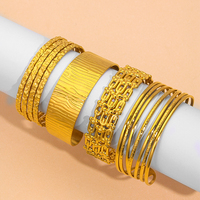 Brazalete Circular de Acero Inoxidable Chapado en Oro para Mujer, GOODLUCK, Joyería de Moda de Lujo, Resistente al Deslustre