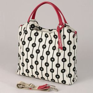 Geometric pattern jacquard shoulder bag ladies modern style shoulder bag polyester fiber cowhide shoulder bag - Product Image 2