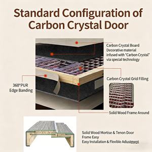 Puerta de Madera Moldeada HDF Impermeable Moderna y Comercial Personalizada de 6 Paneles con Núcleo Hueco para Baño, en Oferta - Product Image 5