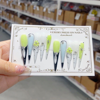 Faux ongles artificiels à pression longue faits à la main 10pcs faux ongles carrés à la mode haute conception d'emballage unique longue