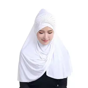 Großhandel Dubai Muslimischen Dame Retro Stil Schal Hijab Baumwolle Frauen Schal