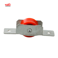 Accesorios para Ventanas Corredizas de Aluminio, Rueda de Plástico Roja con Canal en V, Polea Pequeña para Puerta con Carcasa