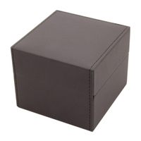 Boîte à montre rigide en cuir PU noir de luxe faite à la main, en forme de coquille, avec carton gaufré, pelliculage mat, revêtement UV, personnalisable