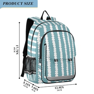 Sac d'école pour enfants en nylon durable de 17 L avec imprimé couronne bleue Hawaï, design personnalisé, imperméable, sac à dos scolaire pour filles avec poches en filet - Product Image 2