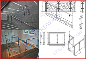 Ringhiera in Vetro per Esterni Montata a Parete in Acciaio Inox 304, Montaggio Laterale, Palo Rotondo o Quadrato, Vetro Temperato per Villa - Product Image 4