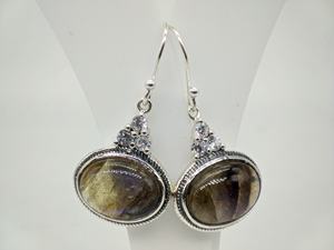 Pendientes de Plata de Ley 925 Hechos a Mano con Piedras Preciosas de Labradorita Natural, Estilo Bohemio Vintage para Mujer, Proveedor Mayorista de Joyería de Plata - Product Image 3