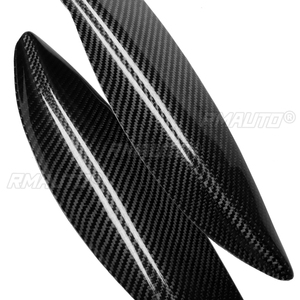 1 par de cubiertas embellecedoras de fibra de carbono auténtica para faros delanteros de coche, tipo ceja/párpado, para Honda Fit 2009 2010 2011 2012, calcomanías para faros de coche - Product Image 3