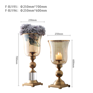 Moderne grand vase en verre clair or <span class=keywords><strong>l</strong></span>'<span class=keywords><strong>ouragan</strong></span> design maison décoration pour mariage - Product Image 3