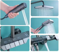 2025 nouveau pommeau de douche en laiton de luxe moderne bouton de piano mural ensemble de mélangeur de douche de salle de bain