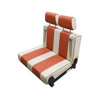 Siège-lit triple pliable JDA en cuir réglable avec accoudoirs pour caravane, camping-car, fourgon, monospace, motorhome, remorque de voyage