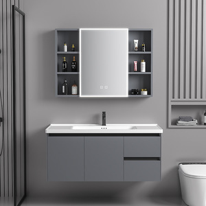 Ceramic Seamless Basin Intelligent <b>Mirror</b> Cabinet MDF Honeycomb Drawer Wall Mounted Bathroom Cabinet - Product Image 1