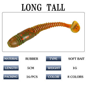 Ytqhxy T Tail Soft Bait 50mm Bionic Worm <b>Lure</b> For Bass <b>Fishing</b> Bottom Baits Texas Rig <b>Lure</b> <b>Fishing</b> Gear - Product Image 5
