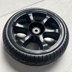 Roue en mousse PU de haute qualité 12 1/2x2 1/4 pouces, <span class=keywords><strong>prix</strong></span> usine, pour chariot à livres, chariot, fauteuil roulant, moyeu centralisé en PP, chariot pliant - Product Image 2