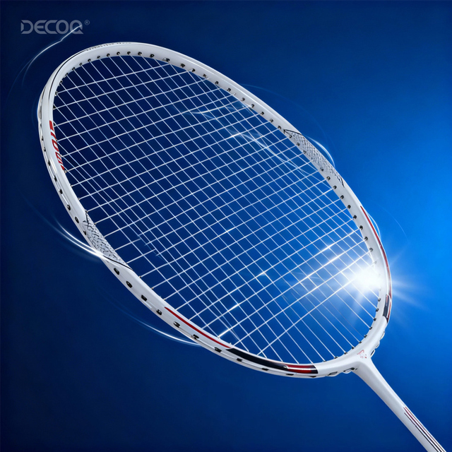 Decoq M900 28-32lbs Professional Sports Event Lightweight Durable Carbon Fiber Graphite Soft PU Grip Badminton Racket