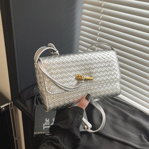 Bolso Tejido Clásico de Moda para Mujer, Bolso de Hombro con Cierre de Seguridad, Bolso de Mano de Lujo, Bolsos de Diseñador, Bolsos de <span class=keywords><strong>Marca</strong></span> - Product Image 4