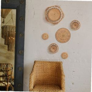 Decorazione Murale Marrone per Interni, Decorazione Casa, Decorazione Artificiale in Rafia, Pasqua, Estate, Piccola Decorazione Antica - Product Image 5