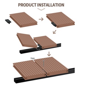 Planche <span class=keywords><strong>de</strong></span> terrasse en composite bois-plastique moderne, antidérapante, imperméable, à clipser, pour jardin, sous-sol, extérieur, revêtement <span class=keywords><strong>de</strong></span> sol WPC, garantie 5 ans - Product Image 5