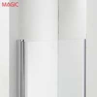 Portes coulissantes de sécurité modernes de conception européenne en verre trempé avec poulie pivotante en alliage de zinc pour séparation sèche/humide de salle de bain