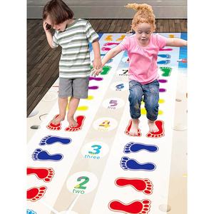 Autocollants de sol personnalisés en chiffres de jeu de Hopscotch pour chambre d'enfant, décalcomanies murales pour salle de jeux de garçons, autocollants décoratifs en PVC pour jeux - Product Image 3