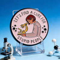 Meistverkaufte Runde Emaille-Anstecknadeln Großhandel Metallhandwerk Souvenir Geschenk Virus Mikroskop Forschung Anstecknadel Benutzerdefinierte Reversnadel Cartoon