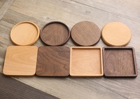 Logo personnalisé sous-verres en bois de noyer noir thé tasse à café napperons décor isolation tasse tapis ménage carré rond boisson tapis