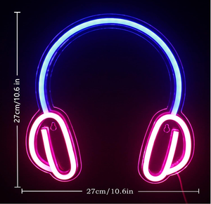 <span class=keywords><strong>Casque</strong></span> suspendu acrylique néon alimenté par Usb Led <span class=keywords><strong>casque</strong></span> enseigne au néon <span class=keywords><strong>pour</strong></span> mur <span class=keywords><strong>Audio</strong></span> salle de jeu Studio fête Bar Gamers décor - Product Image 2