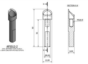 Personalizado Oval Air Punches Thermoforming Film Cutting Knives Lâmina Punching Hole Facas para Várias Máquinas Embalagem - Product Image 6