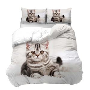 Parure de lit impression numérique 3D, ensemble de literie avec animaux, cheval, chat, chien, housse de <span class=keywords><strong>couette</strong></span> et taies d'oreillers - Product Image 6