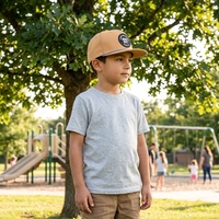 Gorras Clásicas Personalizadas para Niños Pequeños, de Algodón, con Visera Corta, 6 Paneles, con Parche Tejido