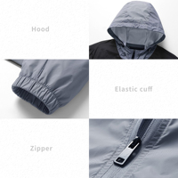 Blouson bomber coupe-vent à capuche pour homme avec fermeture éclair, service OEM, logo frontal – Idéal pour l'alpinisme et la randonnée en extérieur
