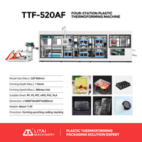 Volledig automatische PS PET PP PVC PLA wegwerp voedselverpakkingsdoos thermoformmachine servomotor pomp touchscreen bediening