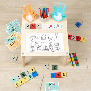 Jouet mathématique en bois <span class=keywords><strong>Montessori</strong></span> personnalisé avec tableau à dessin, reconnaissance des nombres, aides pédagogiques pour l'<span class=keywords><strong>addition</strong></span> pour les enfants - Product Image 3
