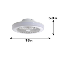 Ventilateur de Plafond Intelligent Moderne de 18 Pouces pour Chambre à Coucher, Salle à Manger, Plafonnier LED avec Ventilateur et Télécommande