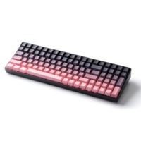 Keyboard Gaming 100-Key Gradient Pink Berkabel dan Nirkabel Multi-Mode Antarmuka Tipe C dengan PCB Plastik dan Keycap Mekanis